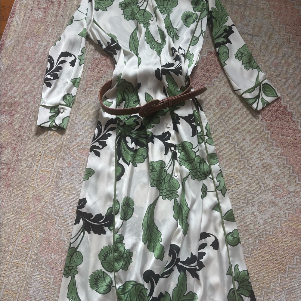 Zara Green Floral Maxi Dress